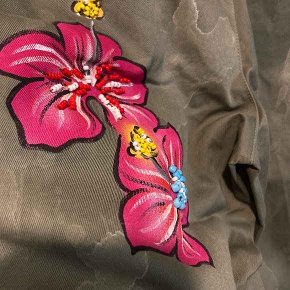 The Editor women's size 48 IT painted flower no-stretch trouser pant 31x33 32x34 - Picture 5 of 7